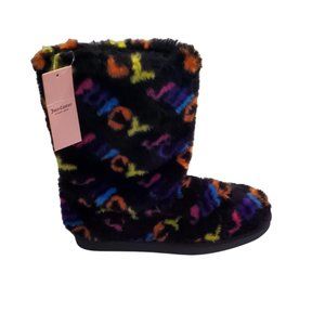 Juicy Couture Ankle Bottie Slip on Fuzzy Slippers 7